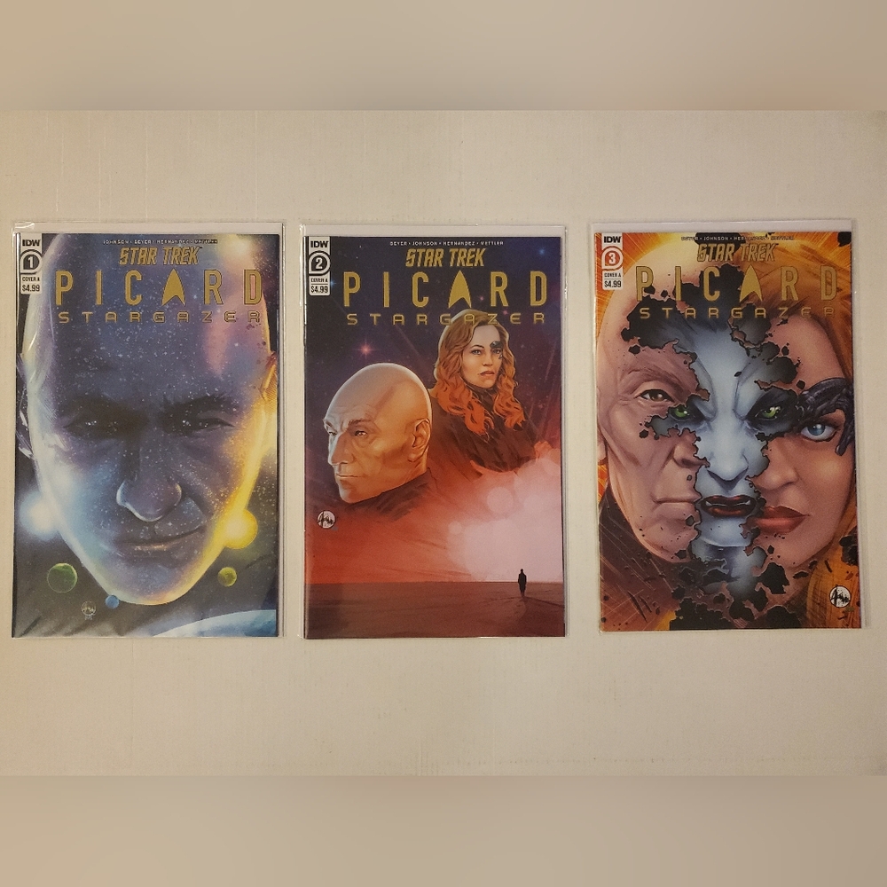 Star Trek Picard Stargazer 1-3  IDW Comics Lot Run Bagged And Boarded